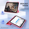 Pinker Glitzer-Case und Bracket-Modus-Cover für ein iPad Pro, das Video- und Zeichenmodi zeigt.