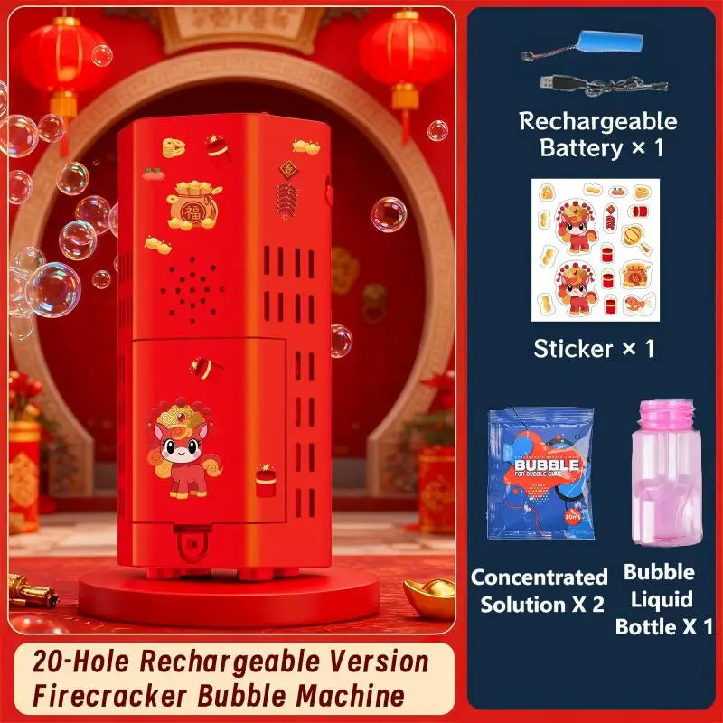 Firework Bubble Machine with Music and Lights
