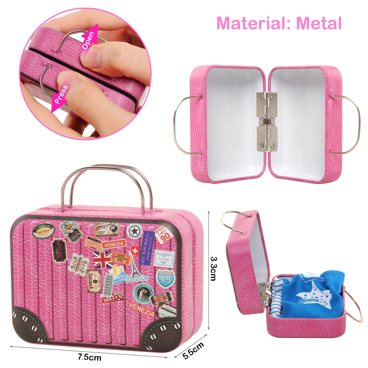 Doll Accessory Set with Suitcase for 11.5-Inch BJD Dolls