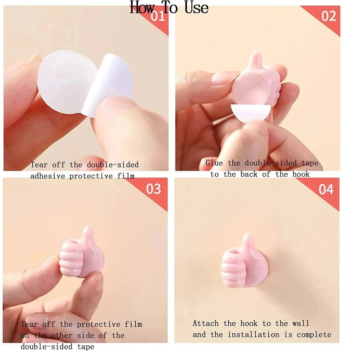 Silicone Thumb Wall Hooks for Cable Management and Organizing