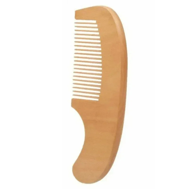 Natural Beech Wood Baby Brush and Comb Set with Soft Wool Bristles
