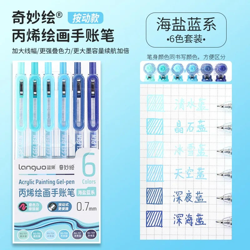 3D Embossed Acrylic Gel Pens - 6/144 Color Options