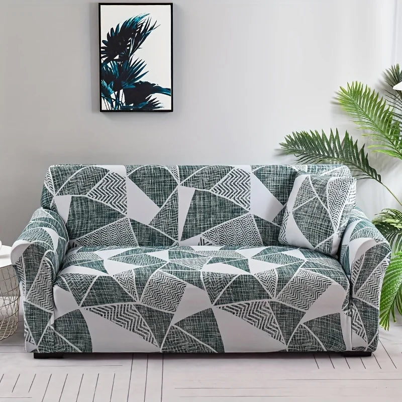 Floral Print Stretch Sofa Cover with Elastic Edge
