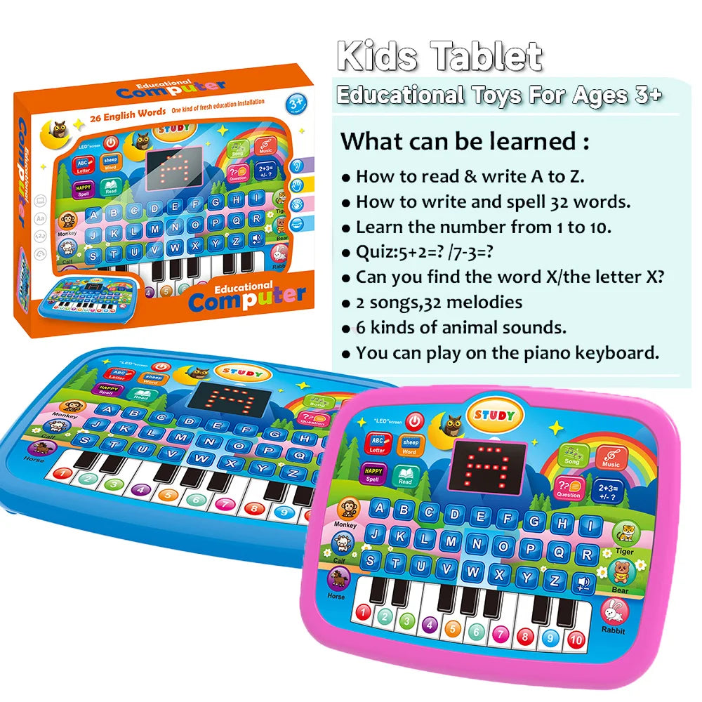 Kids' Educational Learning Tablet with Keyboard Function