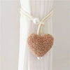 Plush Heart-Shaped Curtain Tiebacks with Beaded Accents