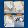 A set of 360° rotating hands-free flat mops with reusable cloths cleaning pet stains, dirty floors, bathroom glass, and car g