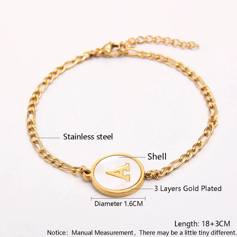 Pulsera de Acero Inoxidable con Letra Inicial