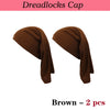 Two brown dreadlocks caps for hair protection and styling.