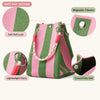 Striped Knit Mini Bucket Tote Bag