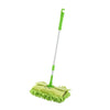 A green kids broom and dustpan set with an adjustable mop head.