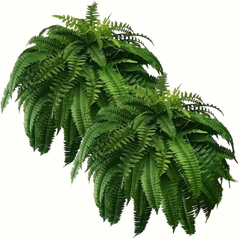 Lifelike Artificial Boston Fern with 21 Detailed Leaves
