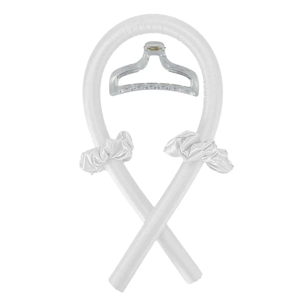 Diadema de seda blanca sin calor con diseño de lazo