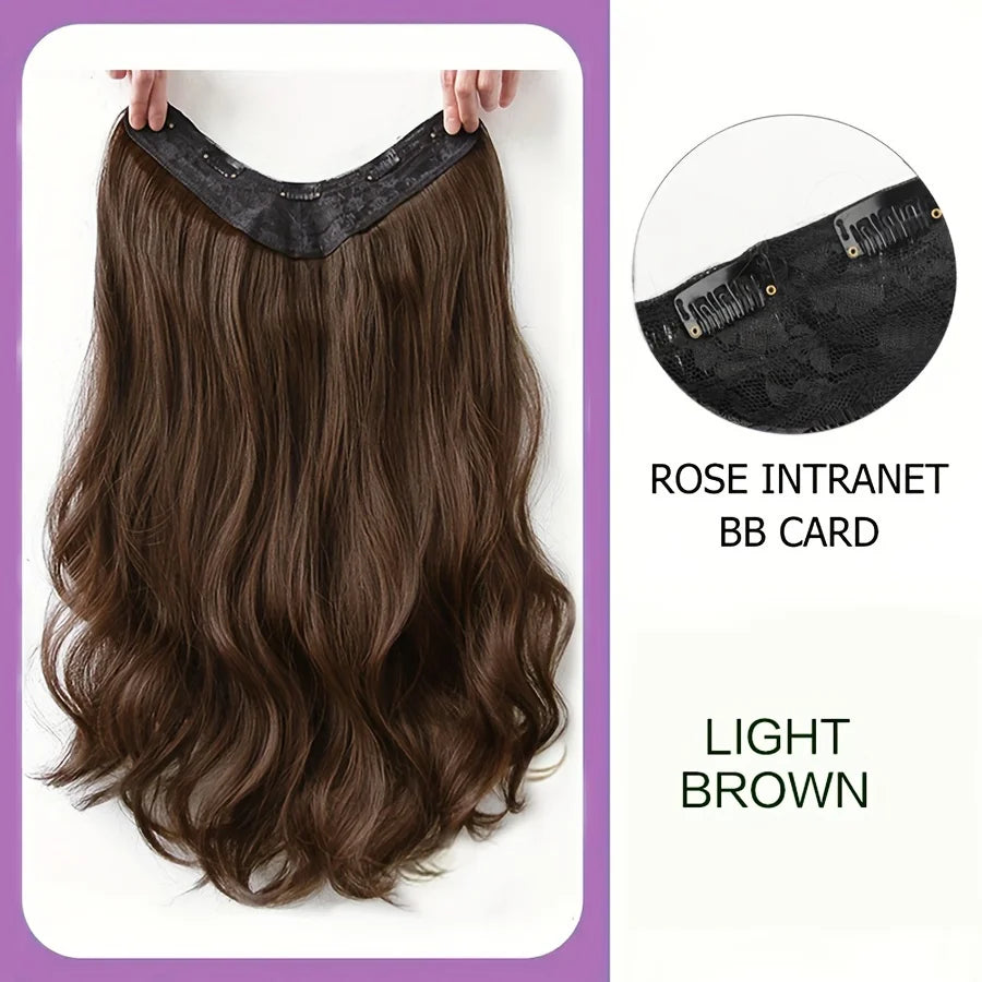 Rose Intranet BB Card hair extensions in light brown color shown on a hair strand