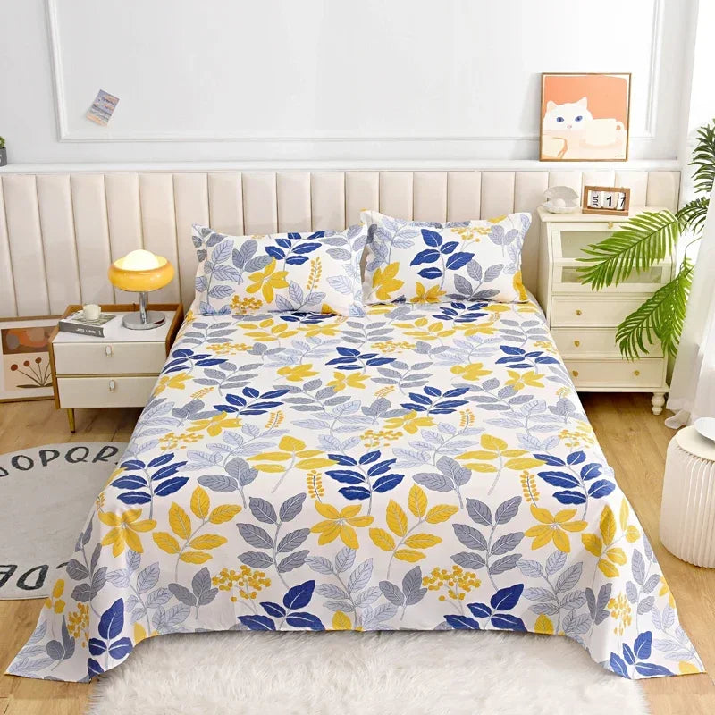 Red Floral Printed Flat Bed Sheet – Soft & Breathable