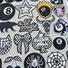 Black & White Racing Flag Embroidered Patches (Iron-On / Sew-On)