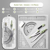 8-Piece Geometry Set – Transparent Rulers, Protractor, Compass & Eraser