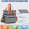 Insulated Double-Layer Lunch Tote with Shoulder Strap