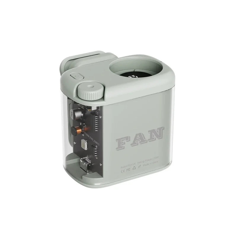 Portable 360° Clip-On Fan with Digital Display