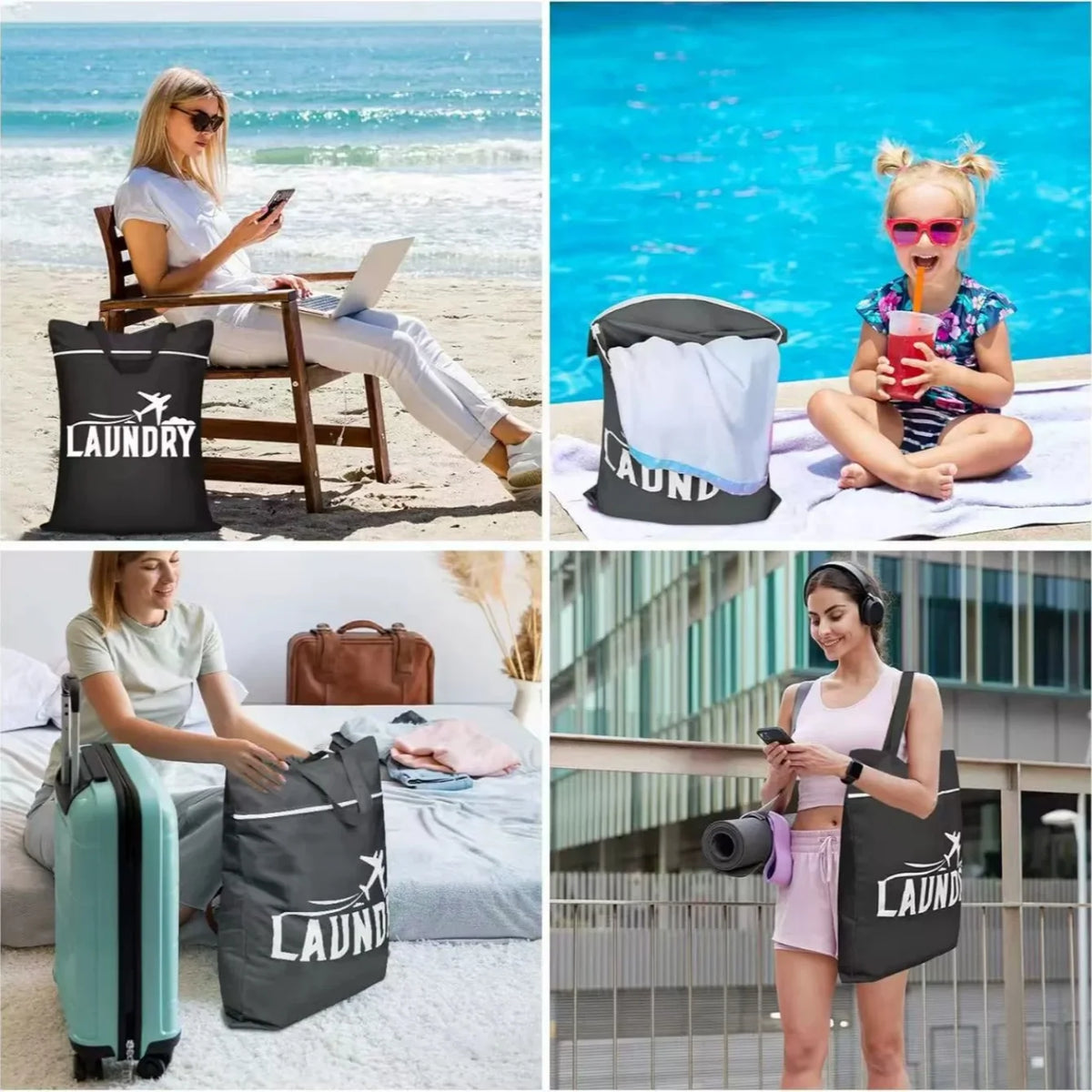 Waterproof Travel Laundry Bag for Gym & Wet Clothes