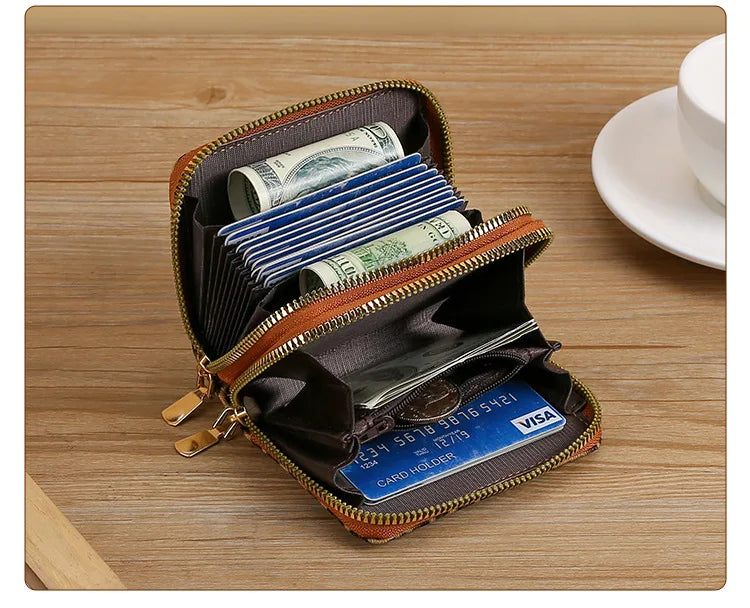 Leopard Print RFID Blocking Compact Wallet
