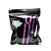 A clear plastic bag containing purple microfiber cleaning cloths.