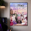 A poster for the anime Re:Zero Season 4 featuring characters in a fantasy setting.