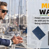 Slim RFID Blocking Leather Card Holder Wallet with Geometric Pattern