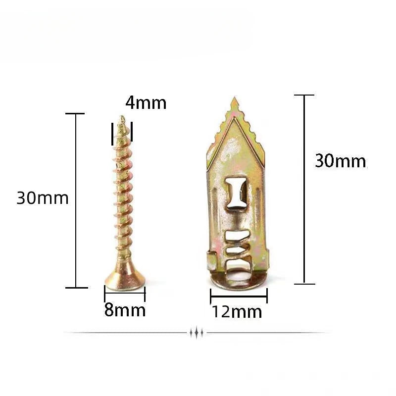 Self-Tapping Drywall Anchors with Expansion Screws – Heavy-Duty Zinc-Plated Steel Kit