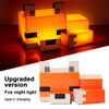 An upgraded version of a fox night light featuring an orange glow and type-C charging port.