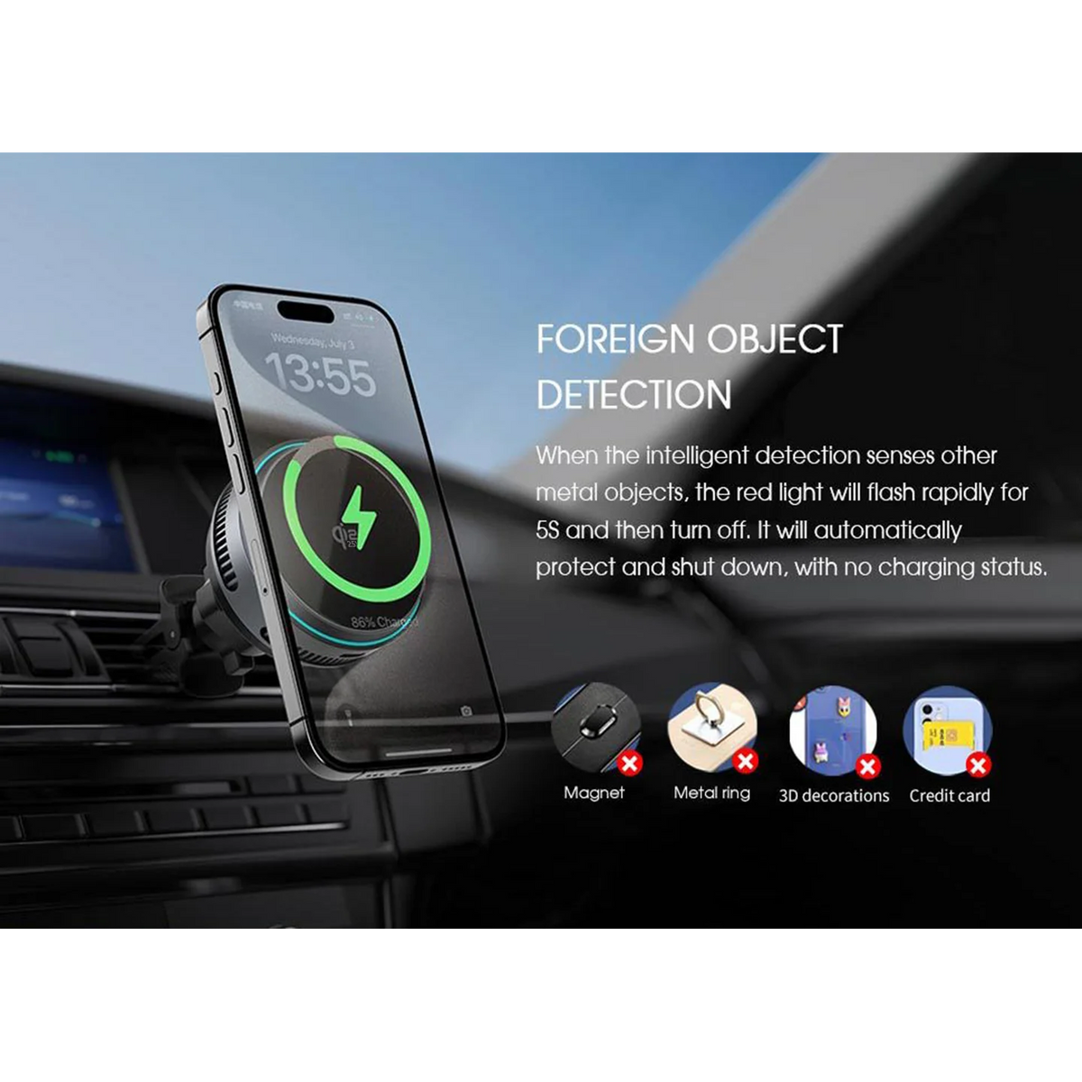 Magnetic Wireless Charger with Semiconductor Cooling and RGB Lights