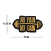 No Pain No Gain Tactical Embroidered Patch with Hook Backing