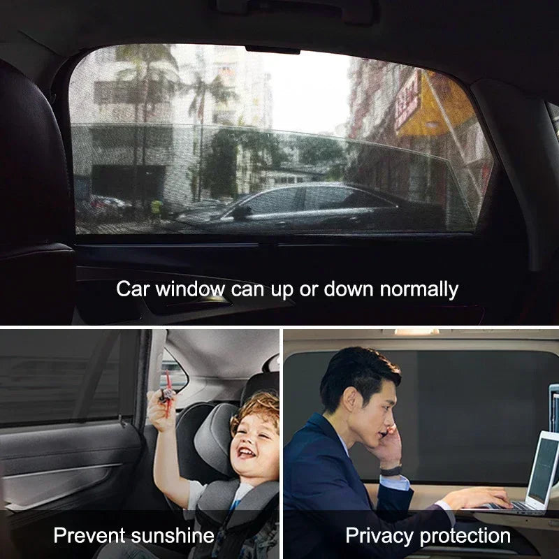 Car Side Window Mesh Sunshade Set – UV Protection & Heat Reduction