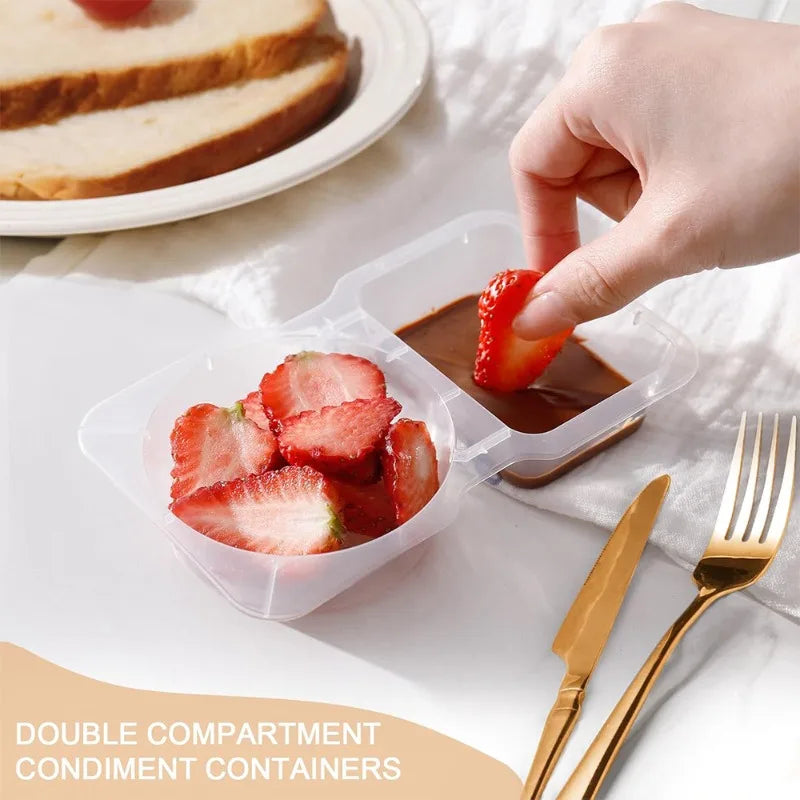 Double-Compartment Portable Seasoning & Snack Containers