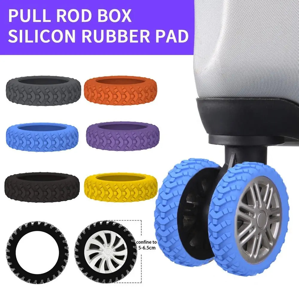 Silent Silicone Luggage Wheel Protectors (8-Pack)
