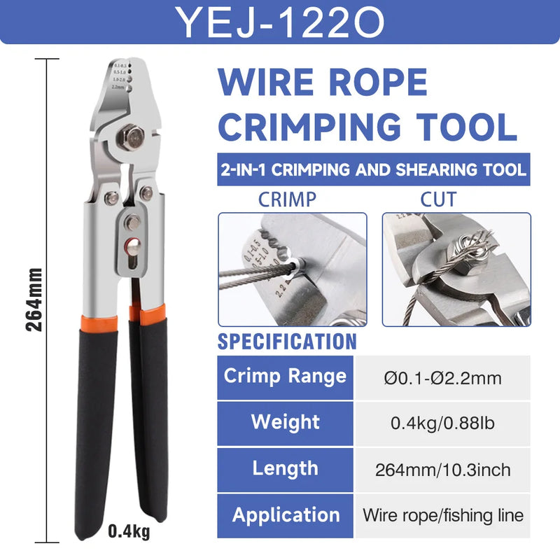 Wire Rope Crimping Tool for Aluminum Oval Sleeves