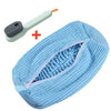 Light blue shoe washing machine bag with a soft bristled cleaning brush set
