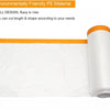 Roll of white plastic sheeting for painting and protection with an orange label.