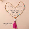 Bohemian Wooden Bead Tassel Necklace