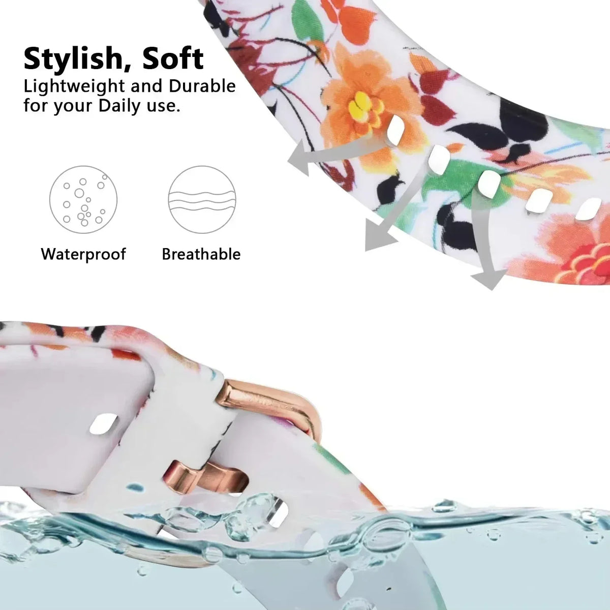 Silicone Printed Replacement Watch Band for Huawei Fit 3, 4 & 4 Pro