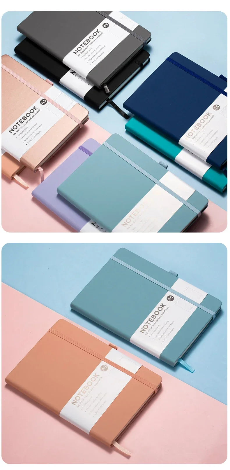 Premium PU Leather Hardcover Notebook with Elastic Closure