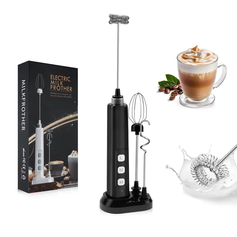 Rechargeable Electric Milk Frother & Whisk