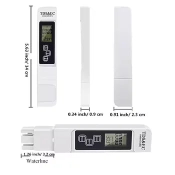 3-in-1 Digital Water Quality Tester with LCD Display