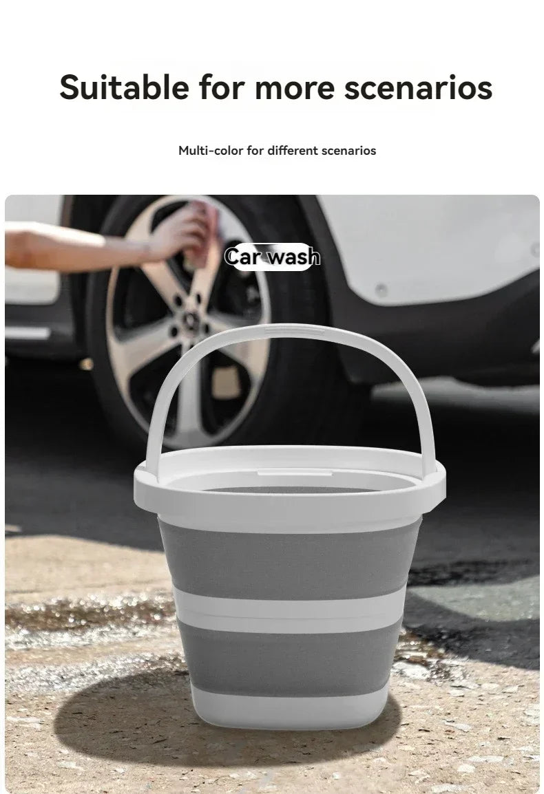 Foldable Water Bucket with Carry Handle for Camping and Home