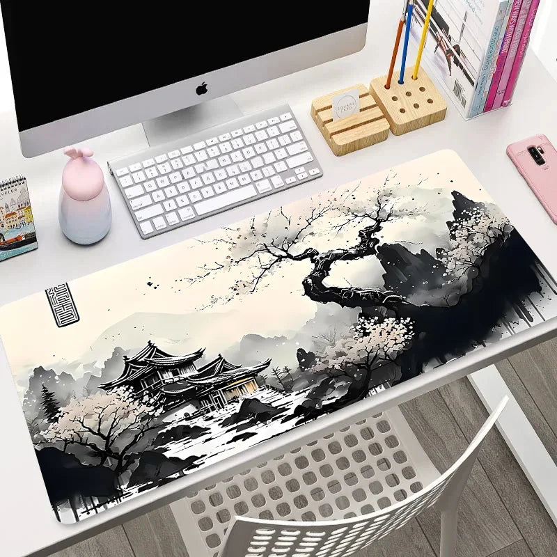 Large Non-Slip Mouse Pad with Night Moonlight Design