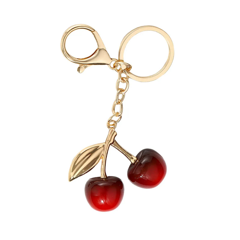 Crystal Cherry Keychain with Lobster Clasp