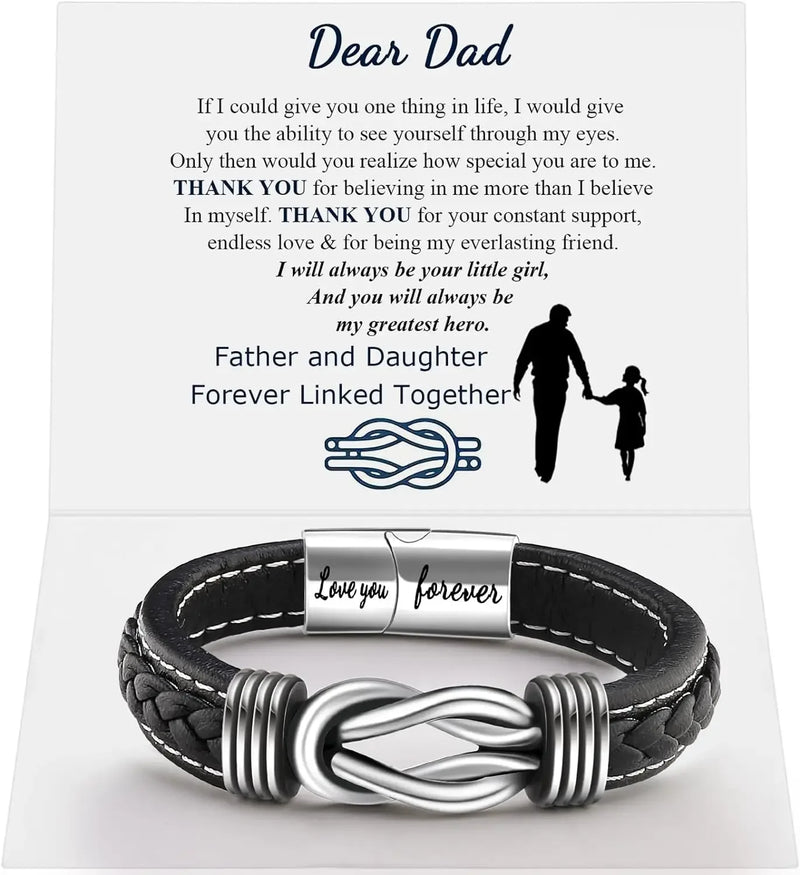 Infinity Knot Leather Bracelet for Men