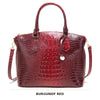Vintage Croc-Embossed Structured Satchel Handbag