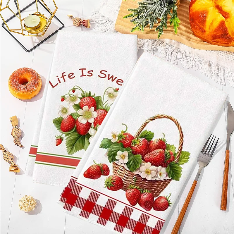 Strawberry Basket Kitchen Towel Set (2-Pack)