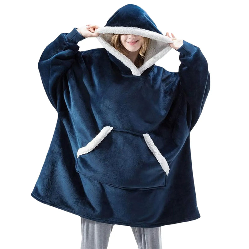 Oversized Flannel & Sherpa Blanket Hoodie