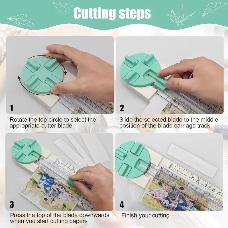 Multi-Function Paper Trimmer with 4 Cutting Styles